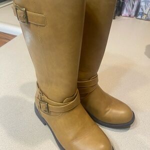 Tan Leather Knee-High Boots